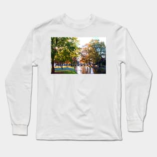 Bourton on the Water Autumn Trees Cotswolds UK Long Sleeve T-Shirt